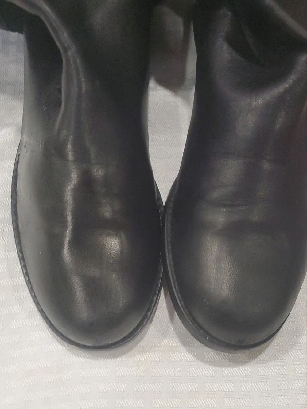 Stuart Weitzman Black Over-the-Knee Leather  Stretch Riding Boots Size 10